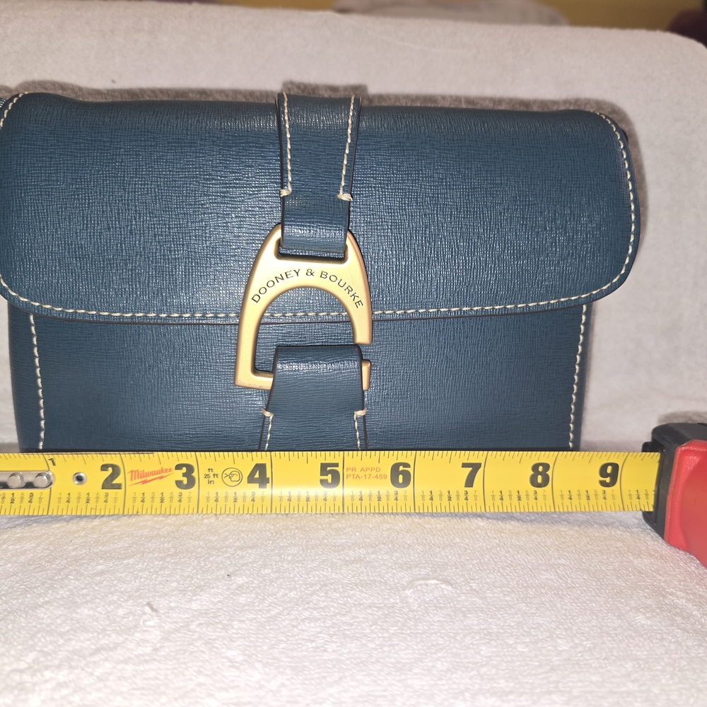 Dooney & Bourke Teal Clutch with Gold Accent